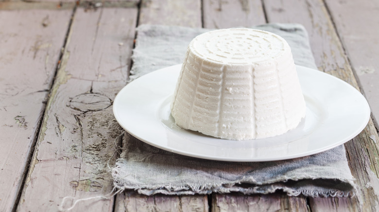 fresh ricotta on plate