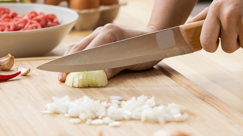 kitchen knife chopping