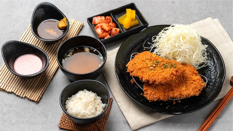 Katsu served with different ingredients  