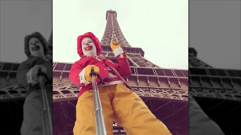 Ronald McDonald with Eiffel Tower