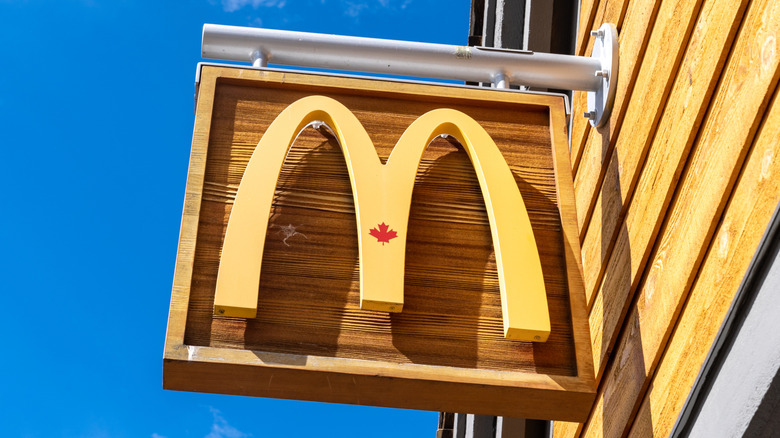 Close-up on a Canadian McDonald's sign