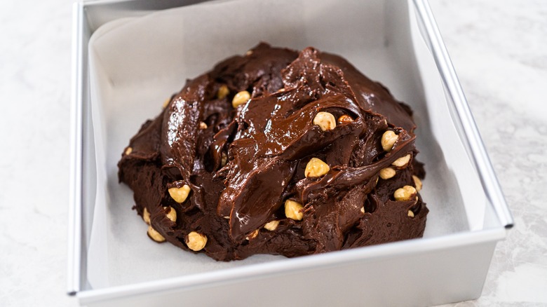 Chocolate hazelnut fudge mixture