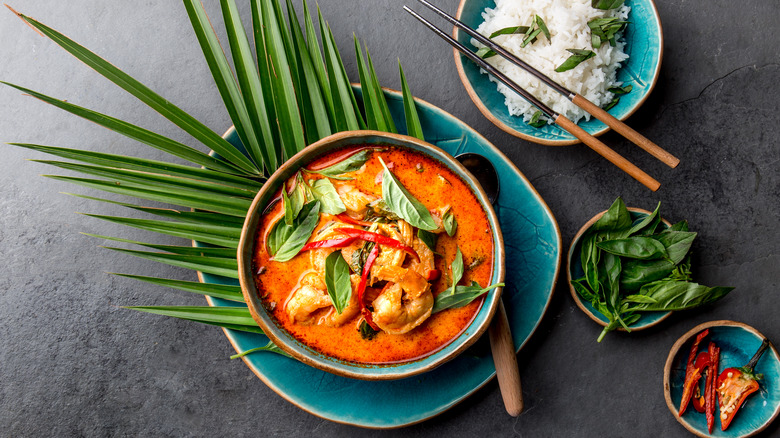 Red curry and rice