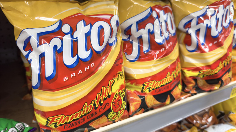 Fritos packages on a shelf