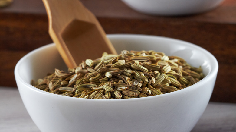 bowl of fennel seeds