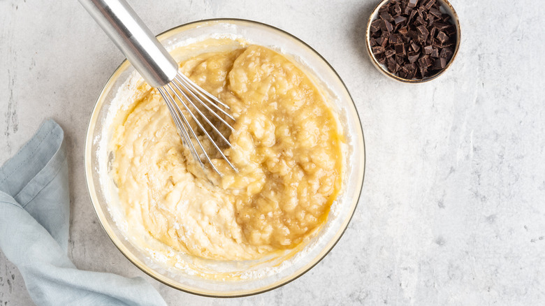 Muffin batter with whisk