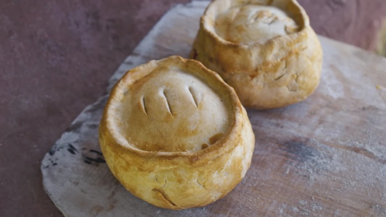 Traditional, thick pastry pies