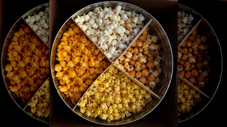 Tin can dividing popcorn flavors