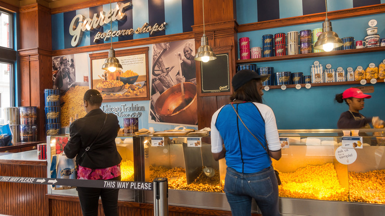 Customers shopping at Garrett Popcorn