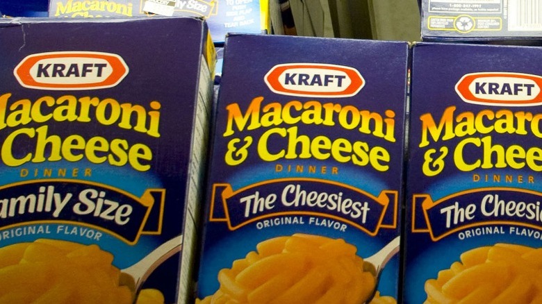 3 boxes of Kraft mac and cheese