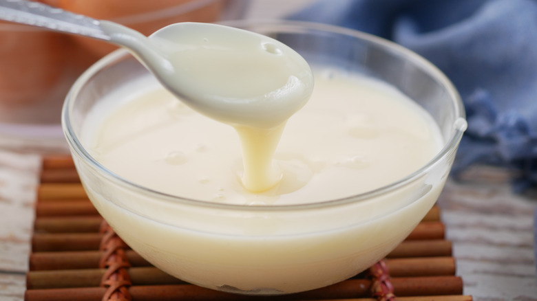 Condensed milk in a bowl