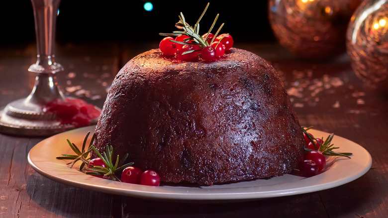 Figgy pudding on a plate