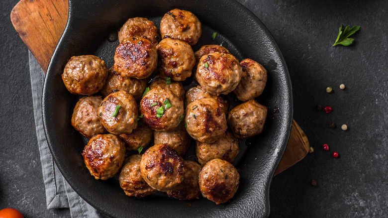 meatballs browned in castiron