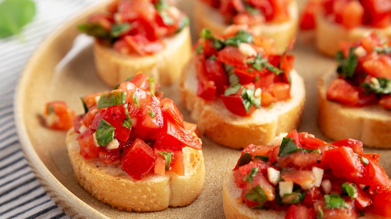 classic bruschetta on crostini