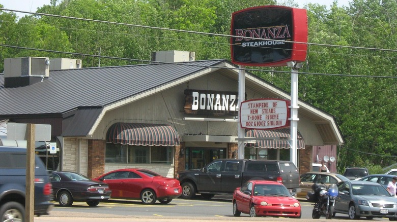 cars parked outside Bonanza Steakhouse