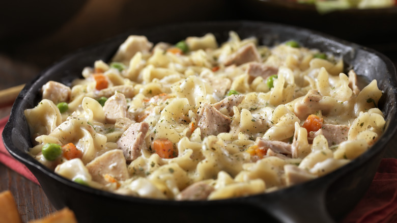 tuna casserole in skillet