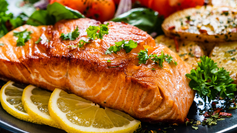 grilled salmon filet