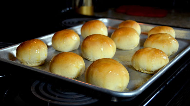 Rolls on a tray