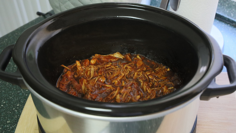 Meat in a slow cooker