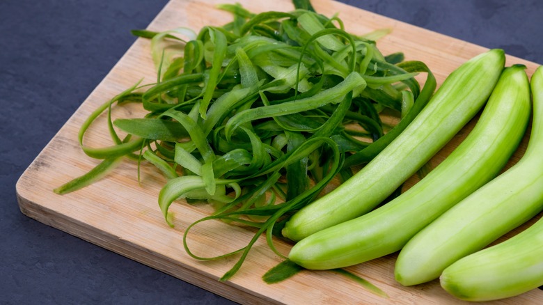 Peeled cucumbers