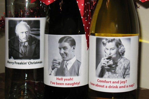 Christmas Wine Labels