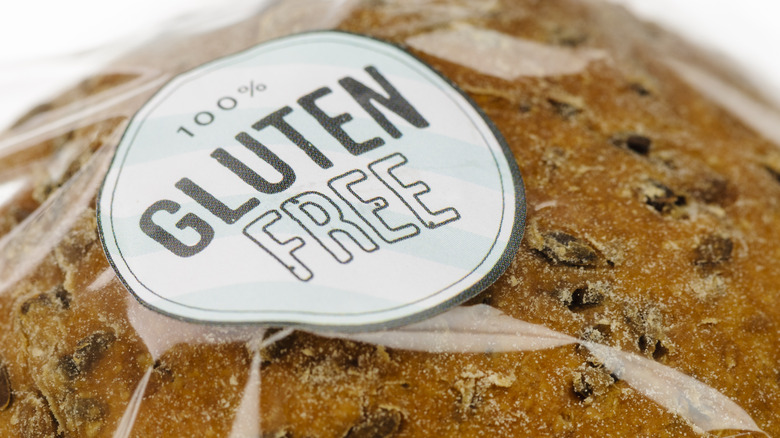 gluten-free bread in clear bag