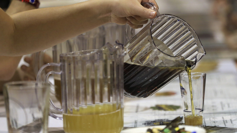 Beer tasters being poured