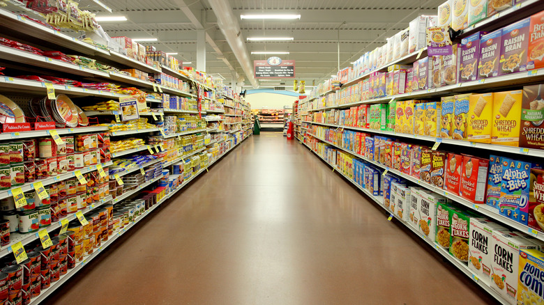 supermarket floor and shelves