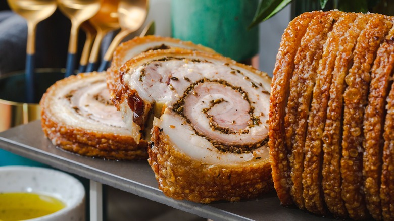 Roast porchetta with crackling 