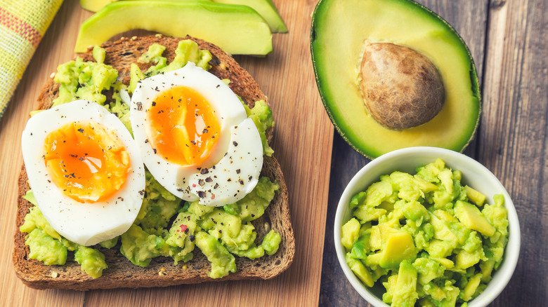 Avocado toast with hard-boiled egg