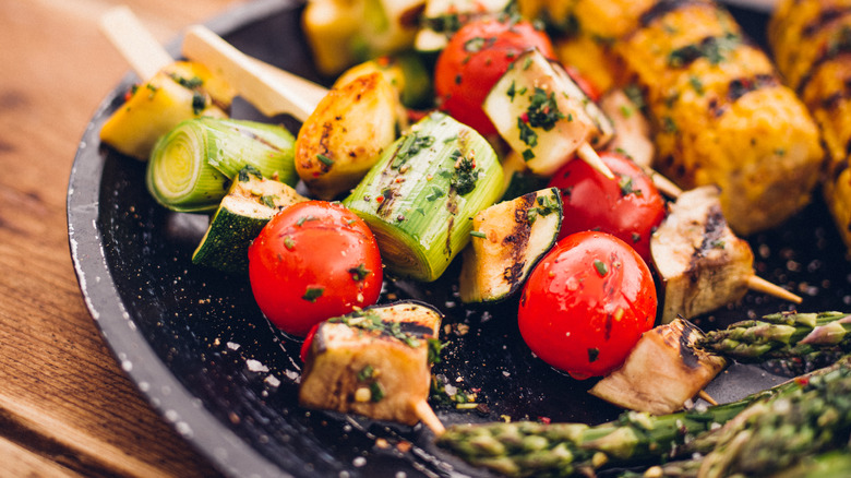 Grilled vegetable skewers