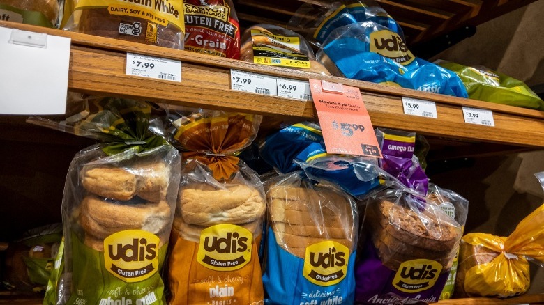 Store shelves with Udi's products