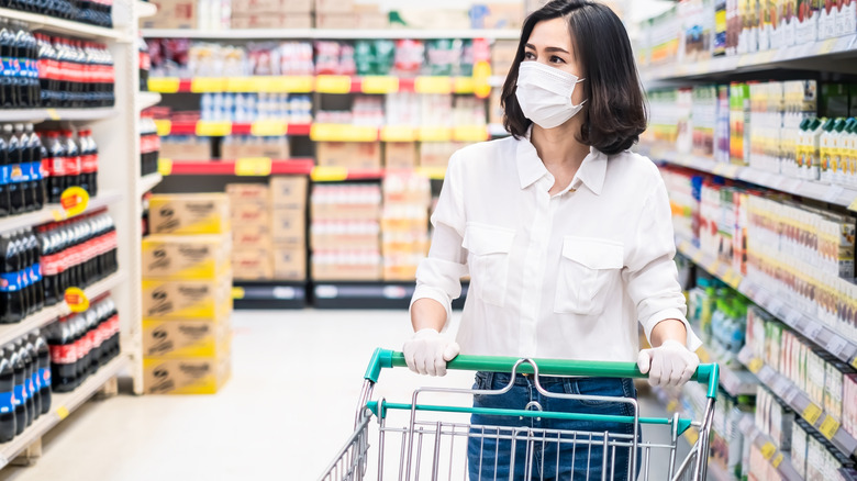 Woman with shopping cart