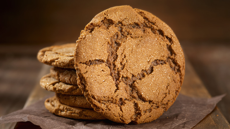 Stack of ginger snap cookies