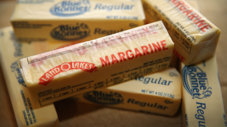 sticks of margarine and butter