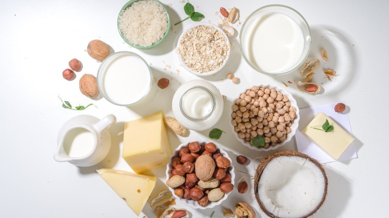 plant based dairy products and nuts