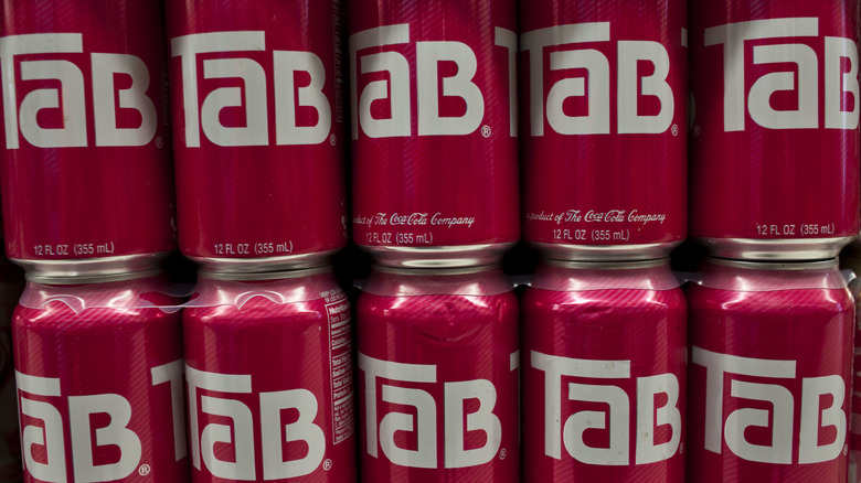 rows of TaB soda