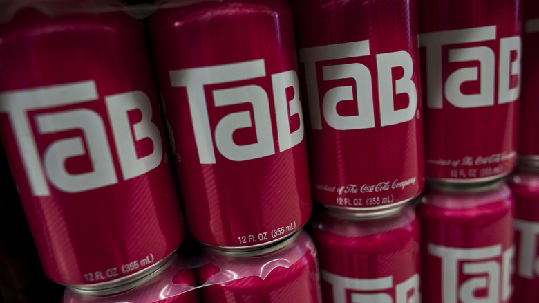 rows of TaB soda