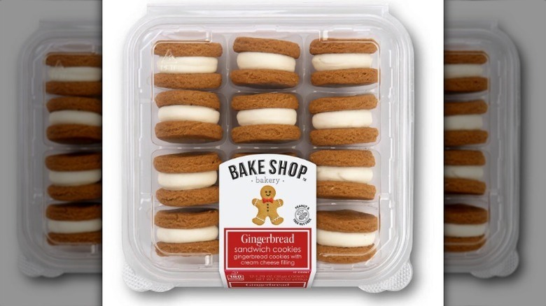 Box of gingerbread sandwich cookies