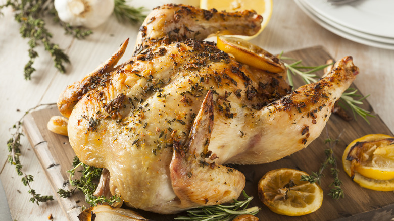 whole roasted chicken with lemon