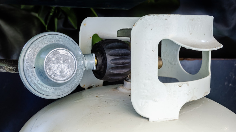 regulator on top of propane tank