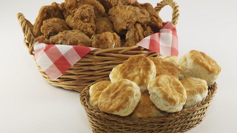 Fried chicken and biscuit baskets