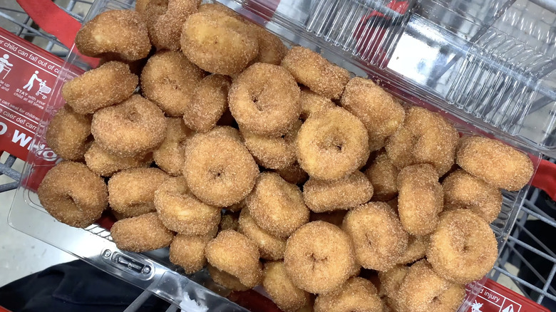 Pile of cinnamon sugar mini donuts