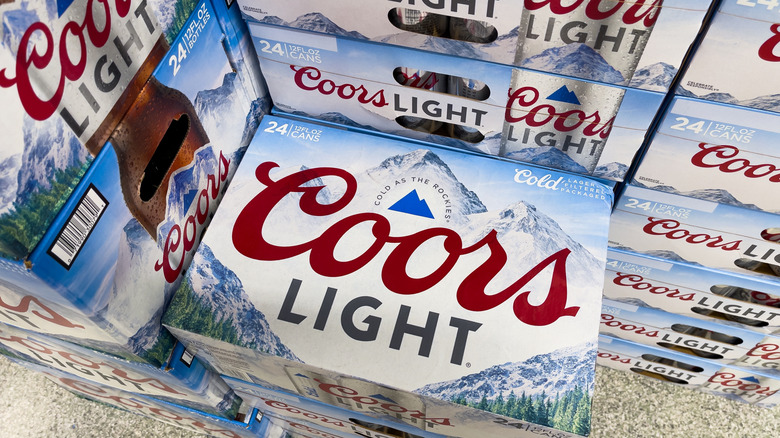 Stack of Coors Light boxes