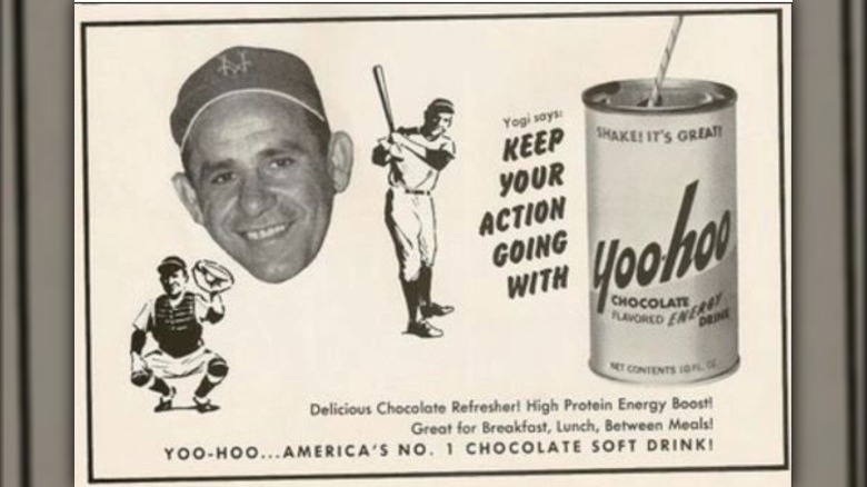 1950s advertisement for Yoo-hoo featuring the New York Yankees