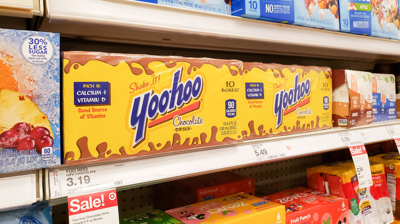 Yoo-hoo stocked on grocery store shelves