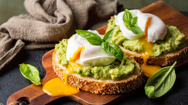 open-faced avocado egg sandwich