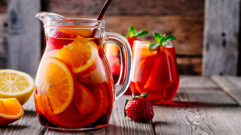 drink pitcher with fruit