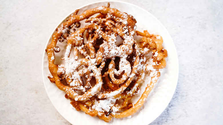 Funnel cake on white background