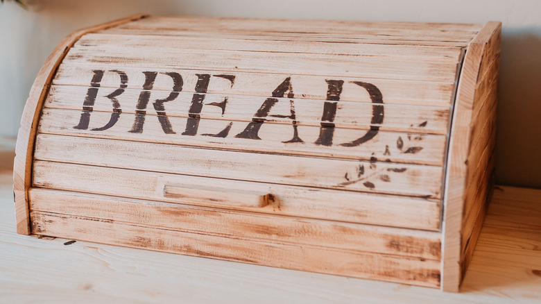 Wooden bread box 